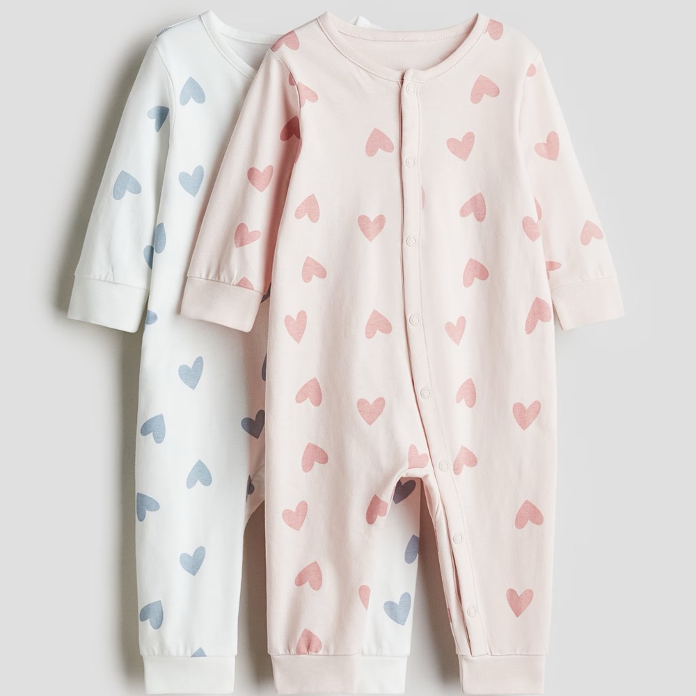 H&M Pajama Set, Newborn - Pink and Blue